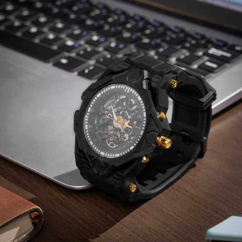 Black mechanical watch