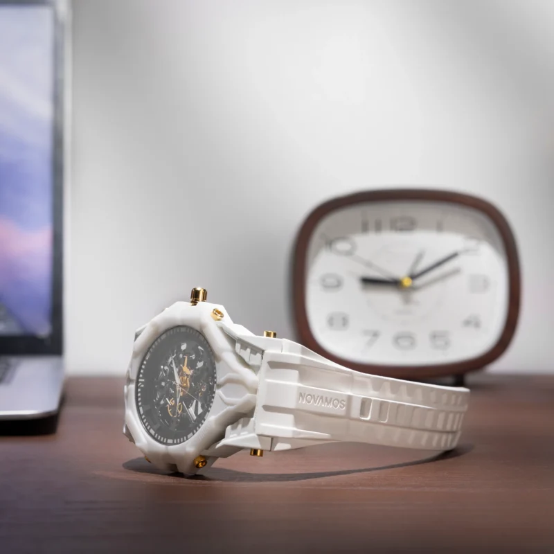 White mechanical watch